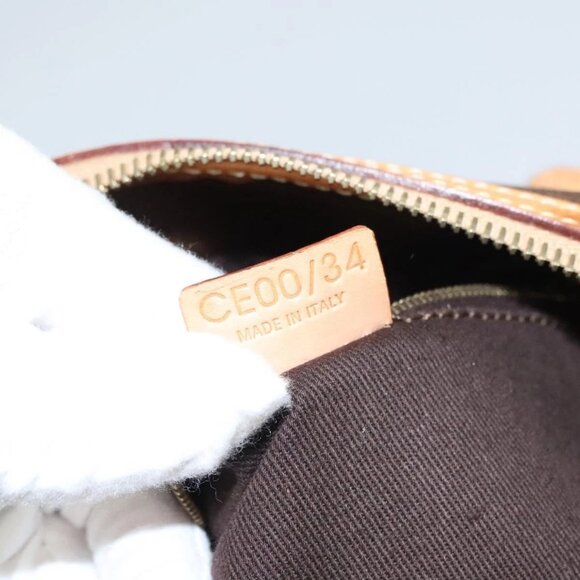 CELINE Macadam Canvas Hand Bag PVC Leather Brown Gold Auth - Picture 13 of 16